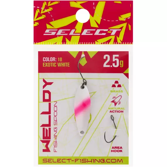 Блешня Select Welldy 2.5g 31mm #18 Exotic White, Вага блешні: 2.5, Колір блешні: #18 Exotic White, фото , изображение 2